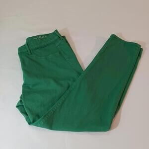 Gap 1969 RN#54023 Women's Green Cotton Blend Legging Jean Size 32/14R (35×27)